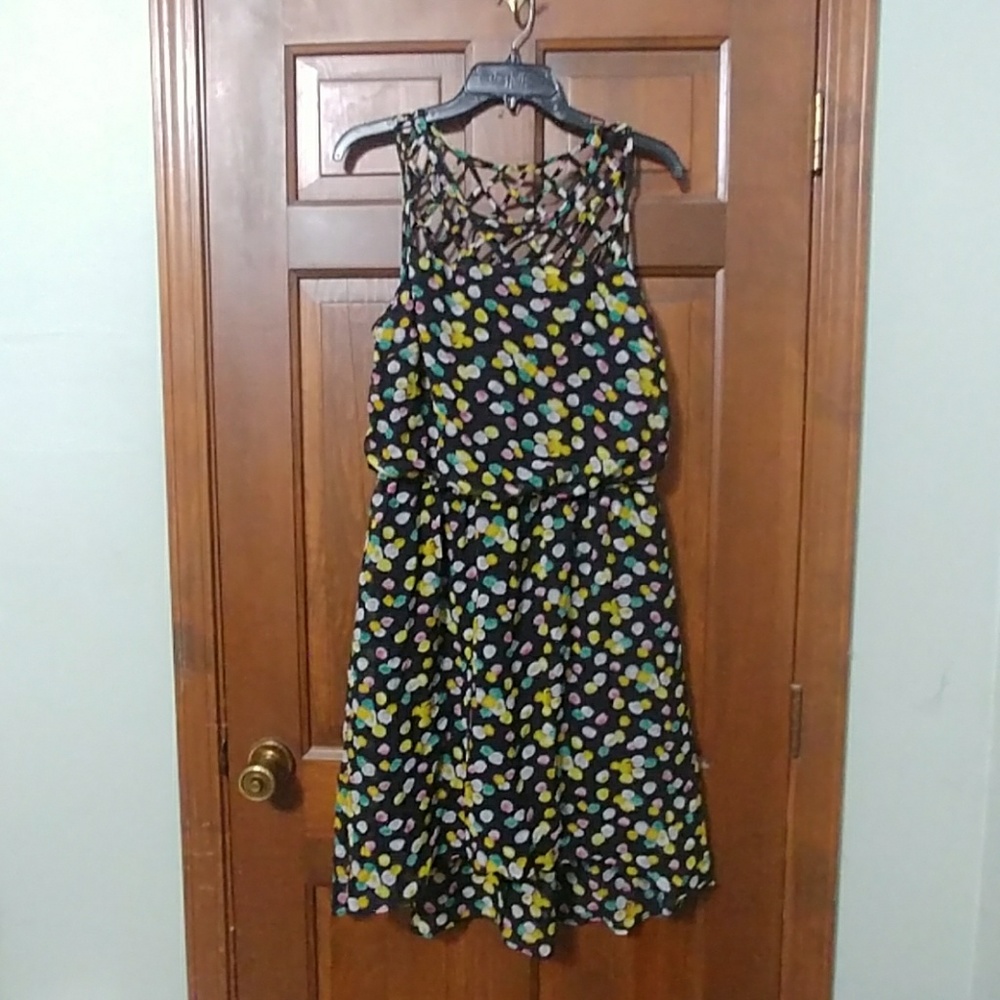 Caged polka dot dress
